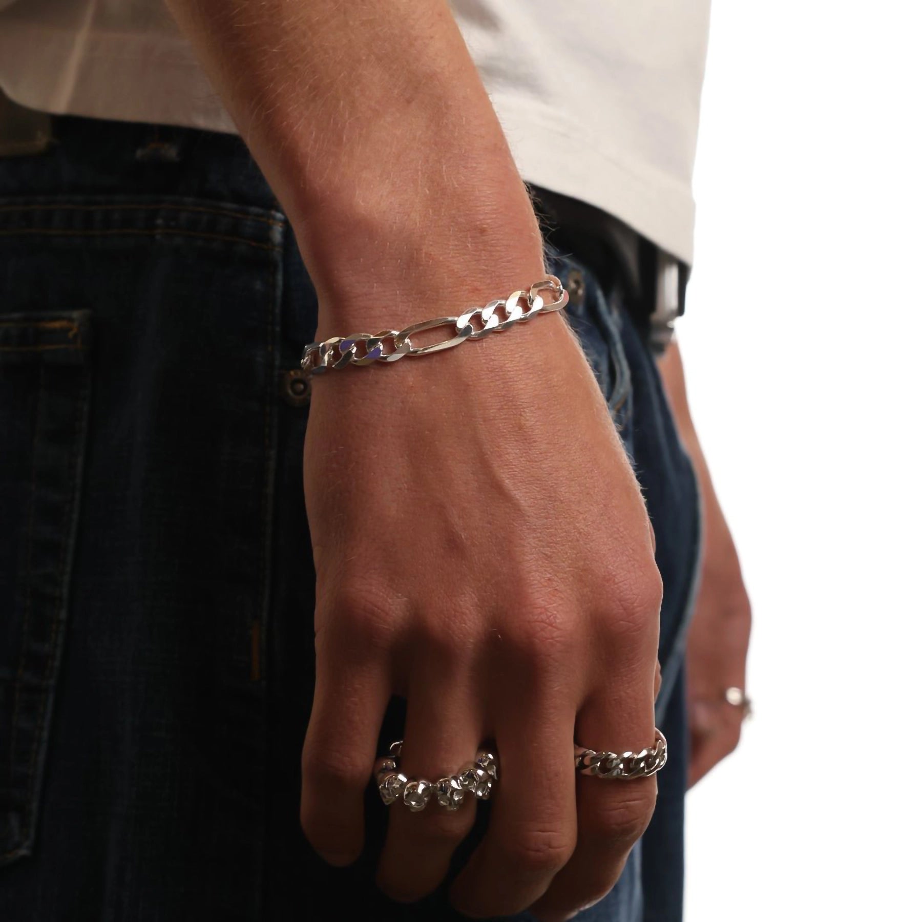 SILVER FIGARO BRACELET – Hard Jewelry™