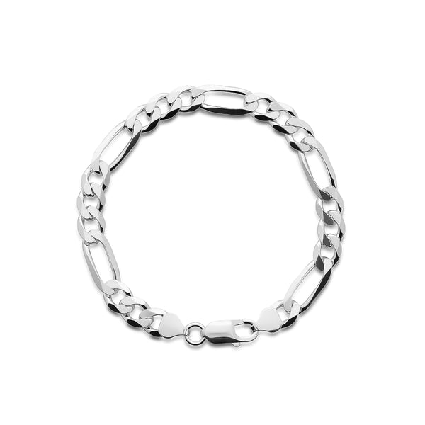 SILVER925 FIGARO WIDE BRACELET /シルバー/ブレス Dashing Sterling Silver Figaro Link Chain Bracelet - 8 Inch