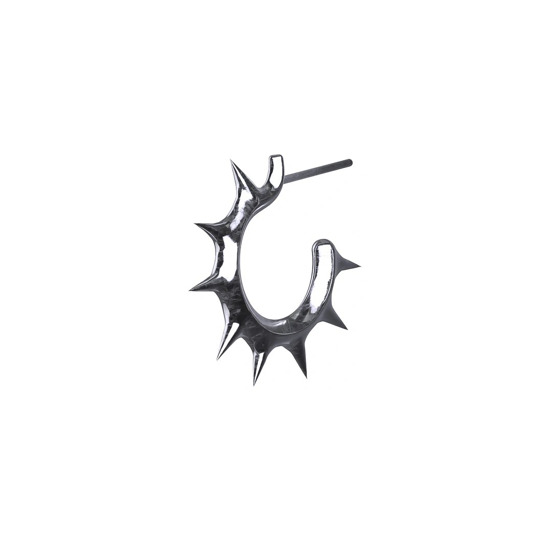 SPIKED OPEN HOOP EARRING – Hard Jewelry™