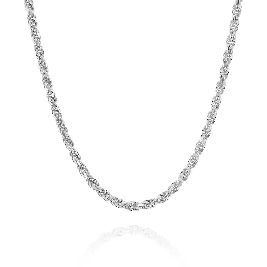 2.5MM STERLING SILVER ROPE CHAIN - Hard Jewelry™